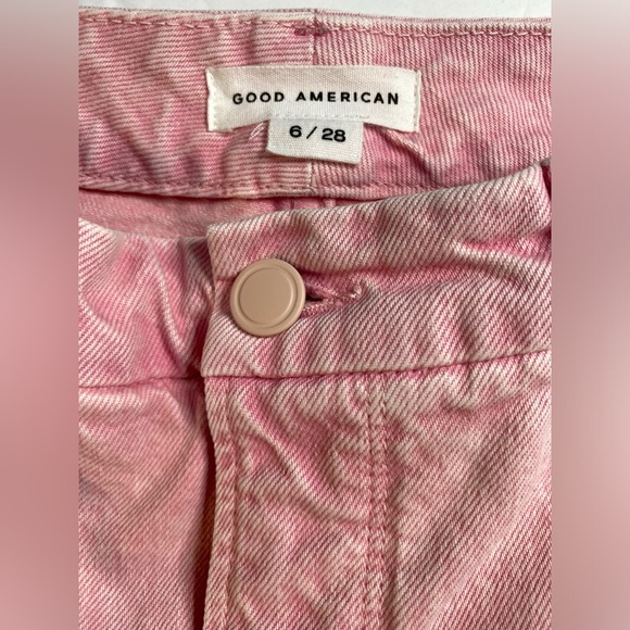 Good American Good Boy Straight Jeans Split Hem In MineralRoseQuar Pink Sz 6/28 - Picture 10 of 11
